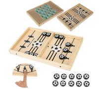 2 In 1 Double Sided Portable Board Games - Fast Sling Puck Game & Snakes And Ladders Table - Light And Compact Design