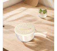 2-in-1 Drain Basket Fruit Washing Bowl with Rotatable Lid Foldable Handle Efficient Drainage Holes - 20 X 20 X 11.5 Centimeters Colander for Vegetables Pasta Rice and Salad (White)(White)