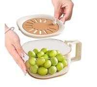 2 in 1 Draining and Preservation Basket， 16 X 15 X 8.5cm Fruit Washer Drainer Container Set ， Fruit Bowl with Lid with Strainer Colander， for Outdoor, Picnic，for Salad Pasta Fruits