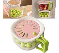 2-in-1 Draining and Preservation Basket, 2025 New Multifunctional Fruit and Vegetable Washing Bowl with Strainer, Fruit Washer Drainer Container Set with Lid and Handle Kitchen Gadgets (Pink)