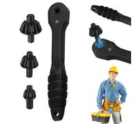 2 in 1 Drill Chuck Ratchet Spanner, 4-Piece Iron Drill Wrench Set, Chuck Keys for Drills, Universal Double Head Wrench Spanner Adapter for Electric Drills & Power (1Set)