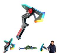 2-in-1 Dual Axe Blade, Interstellar Spark Battle Blade Cosplay Device with 7Color RGB Lights Transformable Light Up Axe Sword Toy Creative Cosplay Prop for Boys(red)