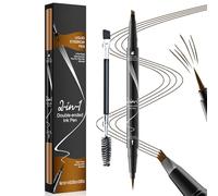 2-in-1 Dual-Ended Brow Pencil with 4-Fork-Tip & Precise Brush,Eyebrow Pencil Natural Liquid Eye Brow Pencil for Women,Waterproof Eye Brow Pencil for Natural Hair-Like Brows, Shapes, Last All-Day