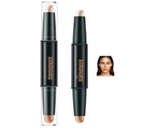 2-in-1 Dual-Ended Contour Stick - Lightweight Waterproof Highlight & Shadow Stick for Sculpting, Nose Slimming, Jawline & Cheekbone Definition, Long-Lasting Blend Finish (01#Soft Nude + Deep Coffee)
