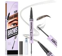 2-in-1 Dual-Ended Eyebrow Pen, Waterproof Eye Brow Pen, for Women with 4-Fork-Tip & Ultra Precise Brush-Tip Create Natural Hair-Like Brows (Dark brown)
