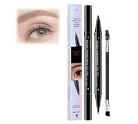 2-in-1 Dual-Ended Eyebrow Pen with Brush, Waterproof 3D Microblading Eyebrow Pencil with Micro-Fork-Tip & Precise Brush-Tip,Long-Lasting for Realistic Natural Strokes,Achieve Perfect (Light Brown)