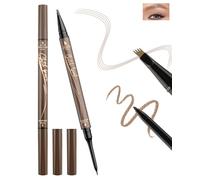 2-in-1 Dual-Ended Microblading Eyebrow Pencil, Eyebrow Pencil with 4 Micro Fork Tips and Ultra Fine Pencil, Easy Drawing Natural Eyebrows, Long-Lasting & Waterproof, 01 Light Brown