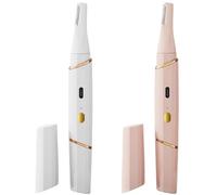 2-in-1 Dual-Head Electric Eyebrow Trimmer, Nose and Ear Hair Trimmer for Women Men, Painless Eyebrow Razor Facial Hair Remover, Precision Eyebrows Epilator Pen - USB Rechargeable (2PcsB)