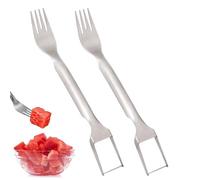 2-in-1 Dual-Head Watermelon Cutter, Stainless Steel Watermelon Fork Slicer, Portable Melon Slicer Cutter Tool for Family Party Camping Kitchen Gadgets(2 Pcs)