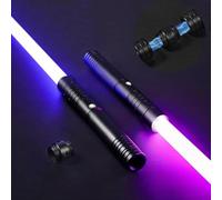 2 in 1 Dueling Lightsaber, 15 RGB Colors Alloy Handle Light Saber with 4 Modes 6 Sound Effects, USB Rechargeable Detachable Lightsaber for Kids Adults Dress Up & Pretend Play