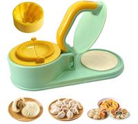 2 in 1 Dumpling Maker Kitchen DIY Dumpling Making Tool Baking Pastry Manual Artifact for Pressing Dumplings Skin Wrapping Dumpling Press Green