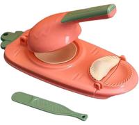 2 In 1 Dumpling Maker,Kitchen DIY Dumpling Making Tool Baking Pastry Manual Artifact For Pressing Dumpling Skin Wrapper Mould Dough Press Maker (Pink)