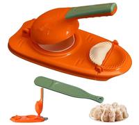 2 in 1 Dumpling Maker Press Kitchen Empanada Maker Press Mold,Baking Pastry Pressing Dumpling Skin Wrapper Mould, Manual Dough Making Machine, for Chinese Food, Ravioli, Pierogi, Hand Pie (Orange)