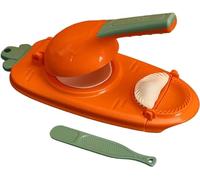 2 In 1 Dumpling Maker Press Kitchen Empanada Maker Press Mold Manual Pastry Dumpling Wrapper Machine for Chinese Food, Empanada, Ravioli, Pierogi, Hand Pie (Orange)