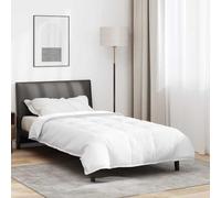 2-in-1 Duvet White 155 x 200 cm Down Duvet with Feathers, All-Year Duvet for Summer and Winter, Breathable Cotton Quilt