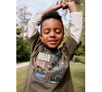2-in-1-Effect T-Shirt for Boys khaki
