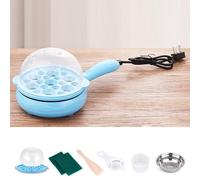 2 in 1 Egg Cooker Electric, Egg Boiler Mini Egg Cooker for Hard Boiled Eggs Multifunction Mini Egg Steamer for Home (Blue)