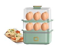 2 in 1 Egg Cooker Poacher, 12-Capacity Electric Boiler Steamer, 250W Double Layer for Soft Medium Hard Boiled Eggs, Easy Clean Removable Tray, Multi-Functional Breakfast Maker