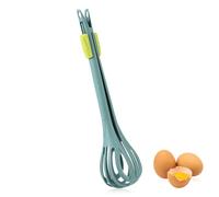 2-in-1 Egg Whisk & Serrated Food Clip, Plastic Egg Beaters Ergonomic Food Tongs Tool, Multifunctional Kitchen Gadget for Cooking, Baking, Mixing Milk, Salad, Cream & Gripping Bread/Pasta (Green)