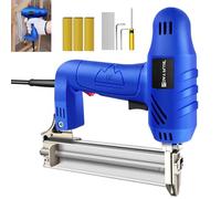 2-in-1 Electric Brad Nail Gun 15-32mm ＆ Upholstery Staples Gun 15-25mm for Wood/DIY/Carpet and Home Improvement Corded Nailer Gun with 100 Nails & 300 Staples Easy to use Lightweight Body Blue