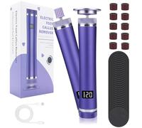 2-in-1 Electric Callus Remover, 6 Adjustable Electric Callus Remover with Replaceable Foot Files, Rechargeable Professional Callus Remover for Feet, Heels, Callus, Purple