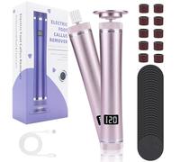 2-in-1 Electric Callus Remover, 6 Adjustable Electric Callus Remover with Replaceable Foot Files, Rechargeable Professional Callus Remover for Feet, Heels, Callus, Pink