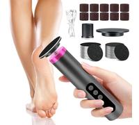 2-in-1 Electric Callus Remover, Electric Callus Removal Foot with LED Display, 9 Adjustable Speeds, Rechargeable Foot Care Set, Professional for Dead Hard (Grey)