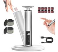 2-in-1 Electric Callus Remover for Feet with LED Display and 3 Levels Rechargeable Foot Care Device Pedicure Set with Sanding Plate for Dead Hard Cracked Skin (Silver)