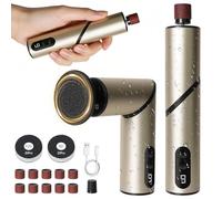 2-in-1 Electric Callus Remover, Wireless Foldable Electric Callus Remover with 9-Level Force Adjustment, Continuous Speed Control, for Dead Hard Cracked Skin (Champagne Gold)
