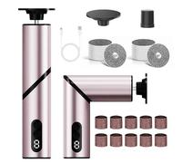 2-in-1 Electric Callus Remover with Foldable & Adjustable Angle, 9-Speed Professional Pedicure Device, Versatile Foot Care Set with Interchangeable Sanding Discs for Dead Hard Skin (Rose Gold)