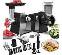 2-in-1 Electric Cheese & Meat Grinder - Multi-Purpose Kitchen Processor with 5-Blade System for Effortless Slicing, Grating & Sausage Making (5blades)