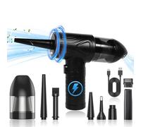 2 in 1 Electric Compressed Air Duster, Cordless Air Duster and Vacuum, Electric Compressed Air Duster Blower, 3 Adjustable Speed with LED-Light for Laptop Keyboard Computer Electronics Cleaning