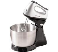 2-in-1 electric egg beater, equipped with 3 sets of mixing tools, handheld egg beater, tabletop mixer, small baking cake cream whipper, 300W, 5 speed settings, 3.5L, 304 stainless steel bowl