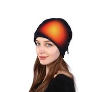 2 in 1 Electric Heated Beanie Scarf, Olders Men Women USB Heating Skull Cap Neckchief Winter Thermal Running Camping Cycling Ski Knitted Hat Head Neck Warmer Heat Therapy Neck Wrap Black