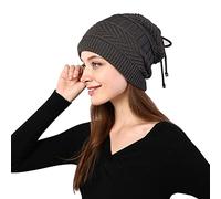 2 in 1 Electric Heated Beanie Scarf, Olders Men Women USB Heating Skull Cap Neckchief Winter Thermal Running Camping Cycling Ski Knitted Hat Head Neck Warmer Heat Therapy Neck Wrap Grey