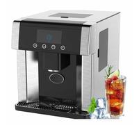 2 in-1 Electric Ice Crusher and Countertop Ice Cube Maker with LED Display, Multiple Ice Sizes and Water Inlet Options, Quiet Operation for Home and Commercial Use