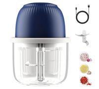 2 in 1 Electric Mini Garlic Chopper, Egg-Beater, Food Shredder Mincer, More Powerful Wireless Garlic Press Slicer Cutter Dicer, Portable Blender For Vegetable, Fruit, Waterproof Silicon Surface 350ML