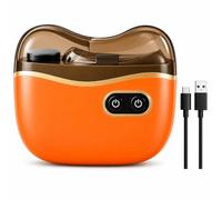2-in-1 Electric Nail Clipper and Polisher for Thick Toenails, LED Nail Trimmer with 2 Speed Settings for Adults and Seniors, Home Nail Care Tool，Orange：8.8x7.2cm