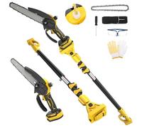 2 in 1 Electric Pole Saw 8 Inch Mini Cordless Chainsaw Compatible for Dewalt 20V Battery with 2.5M Telescope, Brushless Chainsaw for Pruning Branches Garden Maintenance (No Battery)