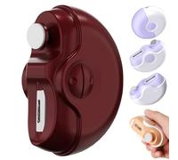 2 In 1 Electric Polishing Automatic Nail Clippers, Electric Nail Clippers for Adults Kids, Nail Trimmer Nail Polisher, 2 In-1 Automatic Nail Clipper Manicure Set with LED Light (Red)