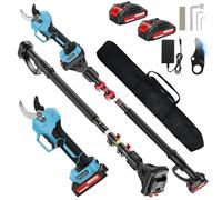 2-in-1 Electric Pruning Shears with 2.5M Telescopic Pole, 2"(50mm) Max Cut, 4000mAh Electric Secateurs with SK7 Blades,Telescopic Tree Pruner Ideal for High Branch Pruning in Gardens,Orchards