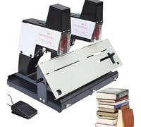 2-in-1 Electric Saddle Stapler and Binding Machine, Automatic Desk Binder for Office Use, Handles Up to 40 Pages, Adjustable Intensity Levels, Double Head Design for Efficient Stapling and Binding