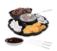 2 in 1 Electric Smores Maker Flameless Tabletop Smores Maker Indoor Electric Marshmallow Roaster Smores Kit Smores Burner for Date Night Movie Night Housewarming Present