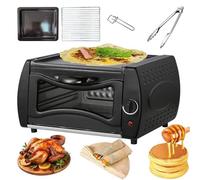 2-in-1 Electric Tandoor Oven - 2100W Roti Maker with Temperature Control, Pizza Oven with Glass Door, Bake Tray & Rack
