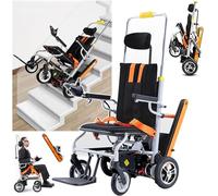 2-in-1 Electric Wheelchair + Stair Climbing Cart, Detachable All-in-One Machine, 360° Joystick + Endurance 25Km (Load 150 Kg), Stair Up and Down Transport, Folding Electric Stair Climbing Dolly