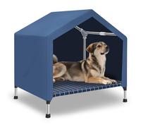 2 in 1 Elevated Dog House - Rainproof Dog Tent Cat House, Dog Sunshade Tent, Pet House - Ventilated Elevated Floor, Raised Pet Shelter for Medium