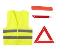 2 in 1 Emergency Warning Triangle & Reflective Safety Vest Kit, Warning Triangles for Cars with Storage Case,Car Emergency Warning Triangle Foldable Breakdown Triangle for Car Breakdowns & Emergencies