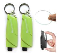 2 in 1 Emergency Window Breaker and Seat Belt Cutter - Small Portable Keychain Multi-Purpose Car Accessory for Breaking Windows and Cutting Seat Belts,Grün-2PCS