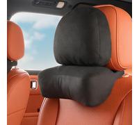 2-in-1 Ergonomic Car Neck Pillow for Seat Gap Support, Breathable Suede Headrest Cushion with Cloud-Soft Fiber Filling, Cervical Spine Relief for Long Distance Driving & Sleeping Passengers (Black)