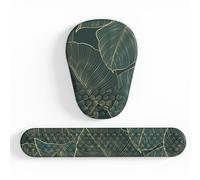 2 in 1 Ergonomic Mouse Pad with Wrist Rest, Mouse Pad Wrist Support & Computer Keyboard Wrist Rest with Comfortable Memory Foam Massage Bulge and Non-Slip PU Base for Office Home (Palm Leaf Green)